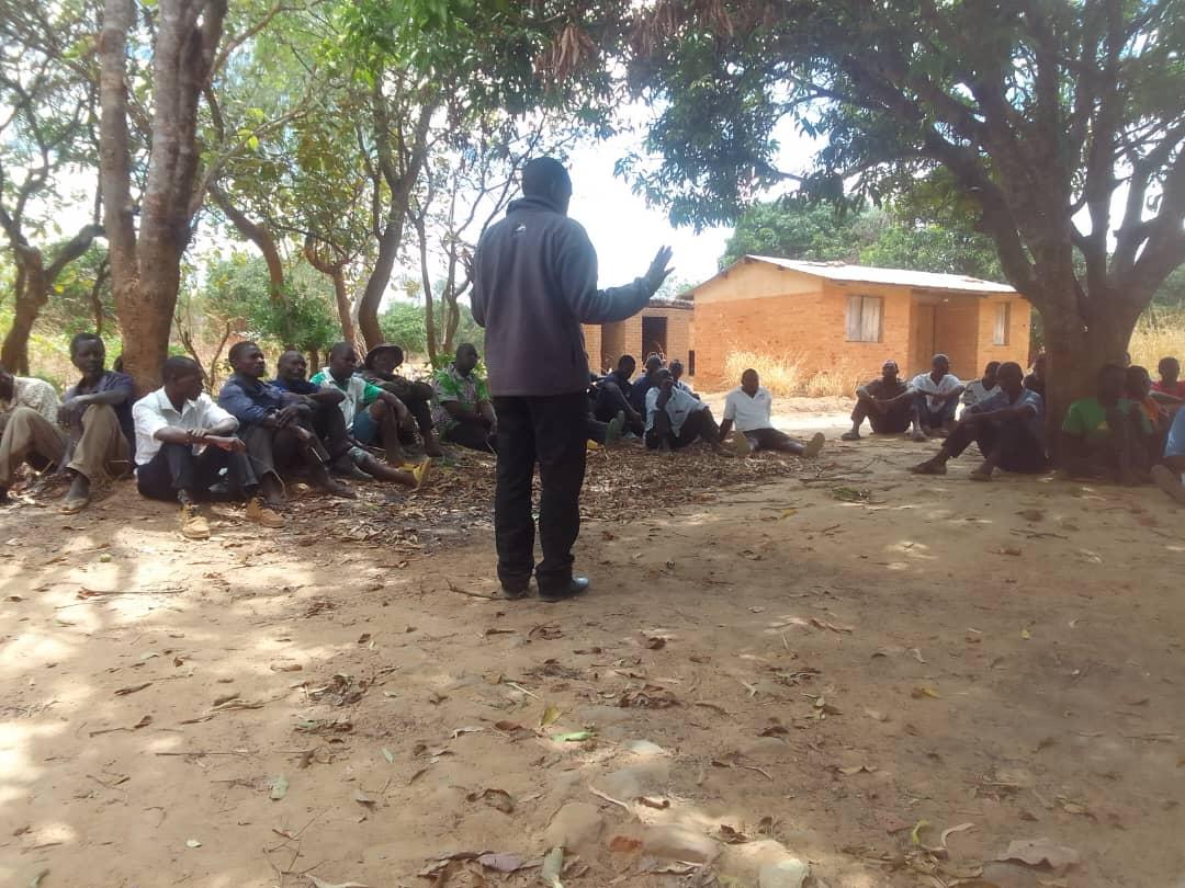 Volunteers working with the community